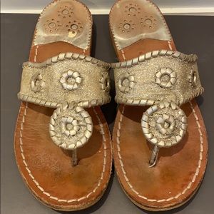 Jack Rogers Champagne Sparkle Sandals sz 5 1/2